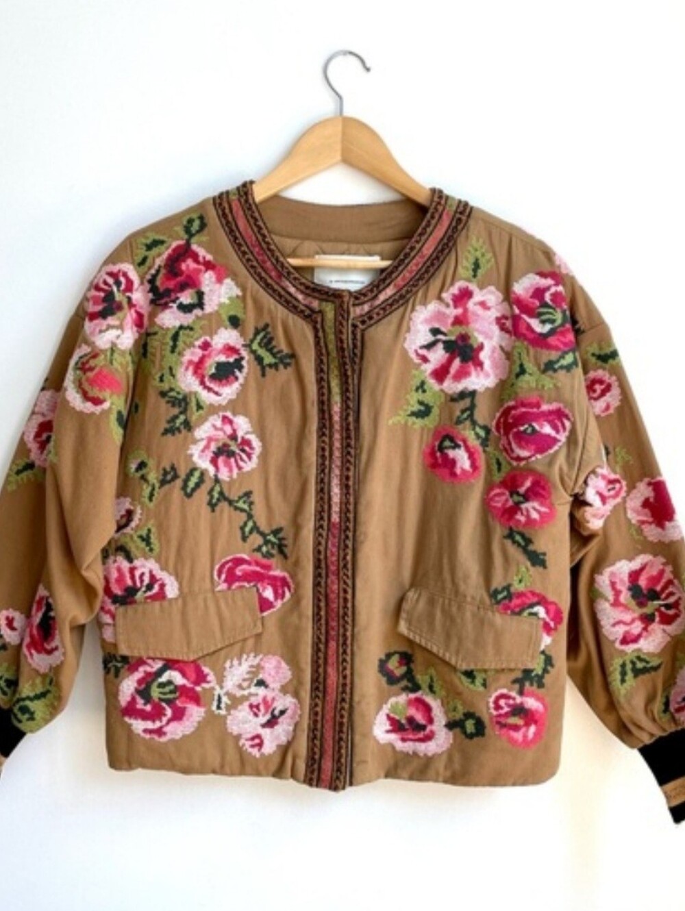 ANTHROPOLOGIE MAEVE Needlepoint embroidered Bomber Jacket